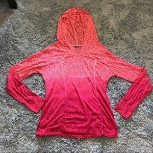 Athleta Burnout Ombré Tee w/ Hood, L